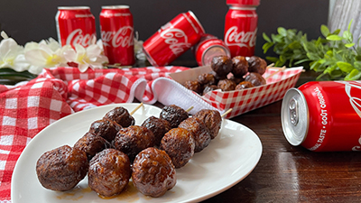 Air Fryer Baked Coca-Cola BBQ Sirloin Beef Meatballs