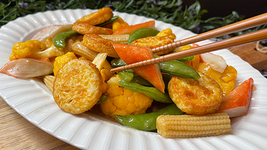 Photo of Hong Kong Home-Style Egg Tofu & Vegetables Stir Fry With Seafood Sticks