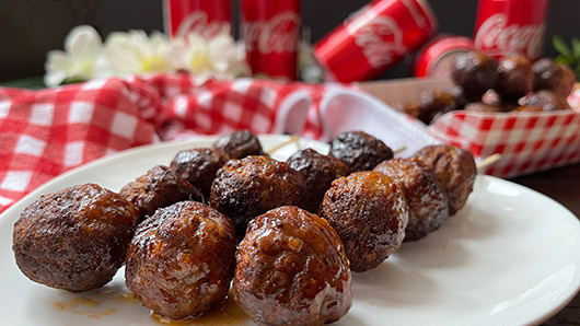 Photo of Air Fryer Baked Coca-Cola BBQ Sirloin Beef Meatballs