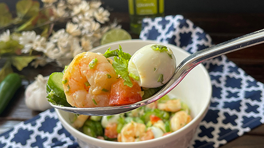 Photo of Scrumptious Jalapeño Shrimp & Quail Egg Salad