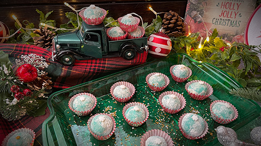 Photo of Milky Glitter Teal Snowball Cookies