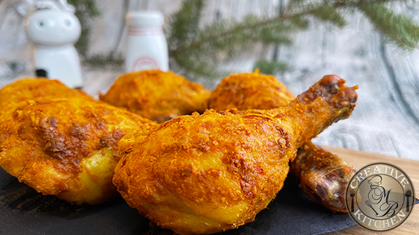 Photo of completed Air Fried Turmeric Chicken Drumstick