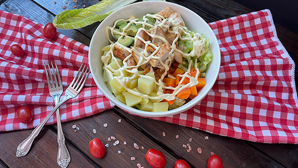Photo of completed Kewpie Mayo Cajun Chicken Salad