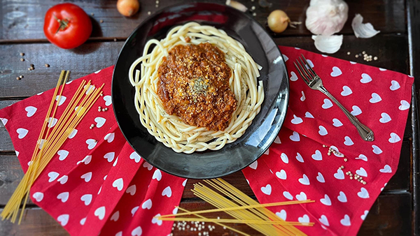 Photo of completed Super Easy Slow Cooker Spaghetti Bolognese Sauce