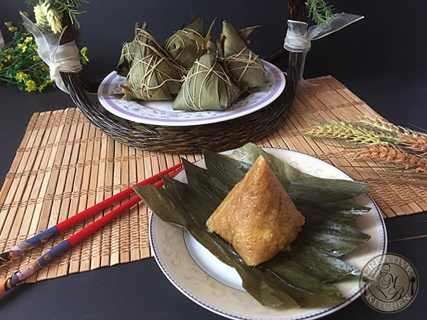 Photo of completed Bamboo Leaves Savory Sticky Rice/Glutinous Rice Dumplings