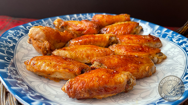 Photo of completed Delicious Air Fryer Asian Style Roasted Chicken Wings